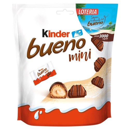 Bueno Mini Wafelki w mlecznej czekoladzie z mleczno-orzechowym nadzieniem Kinder 108 g