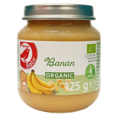 BIO Przecier bananowy po 4 miesiacu Auchan Baby 125 g