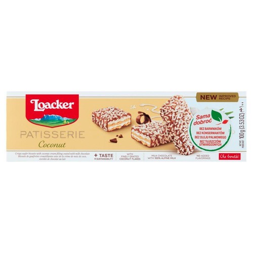 Patisserie ciastka waflowe z kremem kokosowym  Loacker 100 g