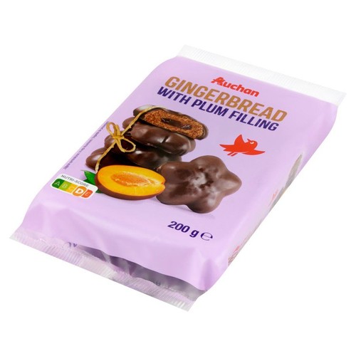 Pierniki z nadzieniem śliwkowym w czekoladzie Auchan 200 g