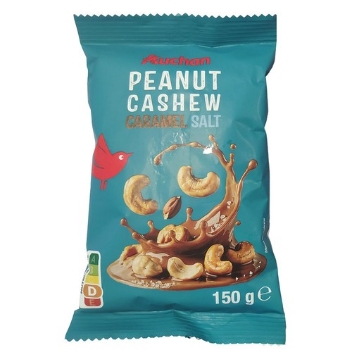 Mieszanka nerkowców i orzechów ziemnych w karmelu z solą Auchan 150 g