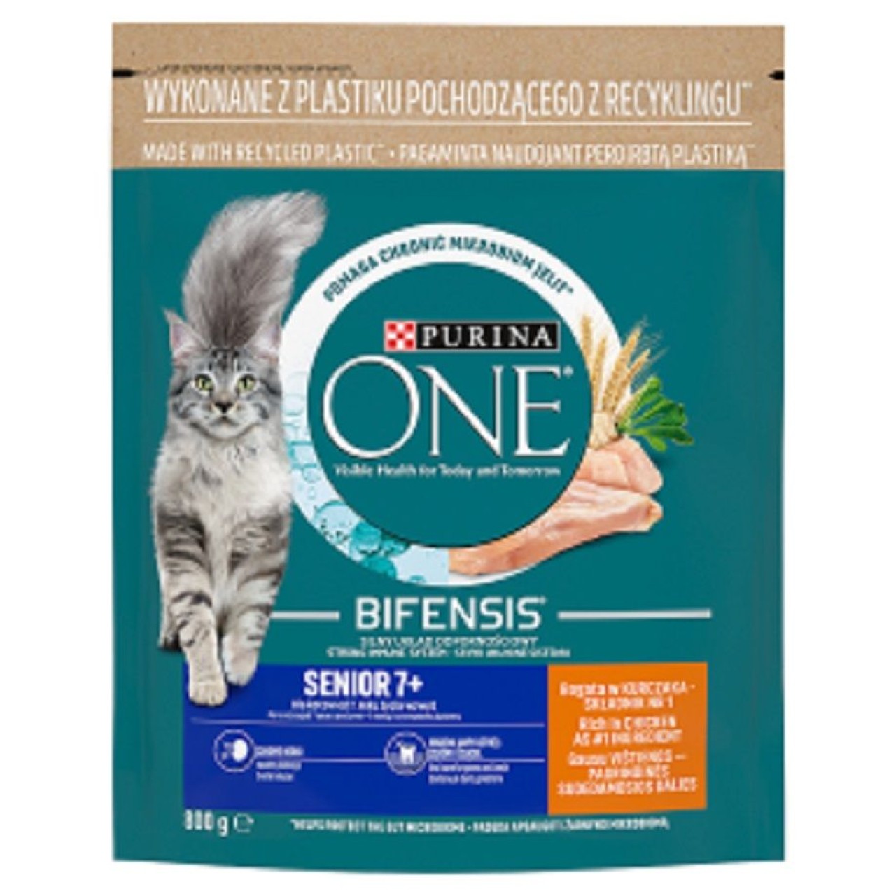 Bifensis kurczak karma dla kotów od 7. roku życia PURINA ONE 800 g