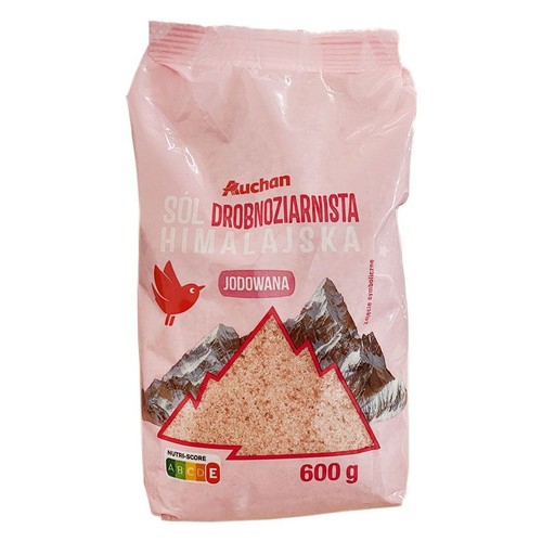 Sól drobnoziarnista himalajska jodowana Auchan 600 g