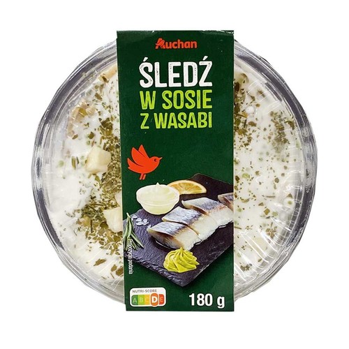 Śledź w sosie wasabi Auchan 180  g