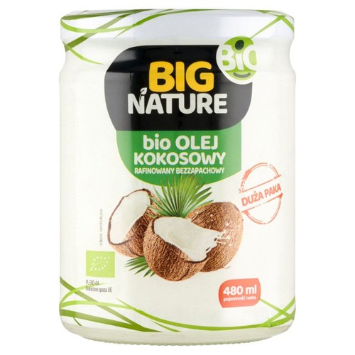 BIO Olej kokosowy rafinowany, bezzapachowy Big Nature 480 g