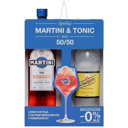 Zestaw wermut bezalkoholowy Vibrante + butelka toniku Martini 750 ml
