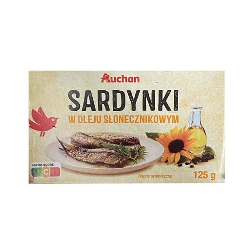 Sardynki w oleju słonecznikowym Auchan 125 g