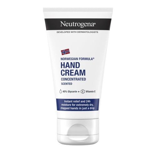 Neutrogena Formuła Norweska krem do rąk, skoncentrowany, perfumowany. Z 40% gliceryny i witaminą E.
