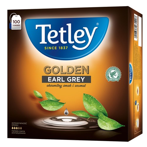 Herbata czarna Golden Earl Grey   Tetley 100 torebek