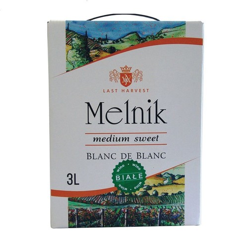 Wino bułgarskie białe półsłodkie alk. 11,5% obj. Melnik 3 l