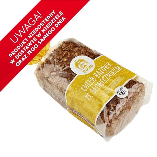 Chleb razowy ze słonecznikiem krojony Putka 500 g