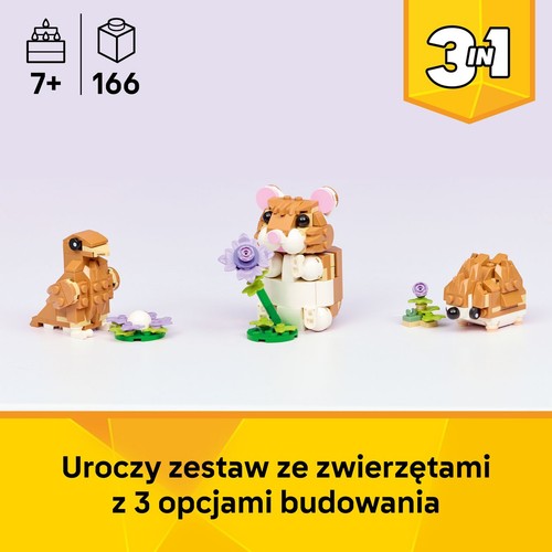 Creator 3 w 1 Uroczy chomik z kwiatkiem dla dzieci 31376 LEGO  1 sztuka