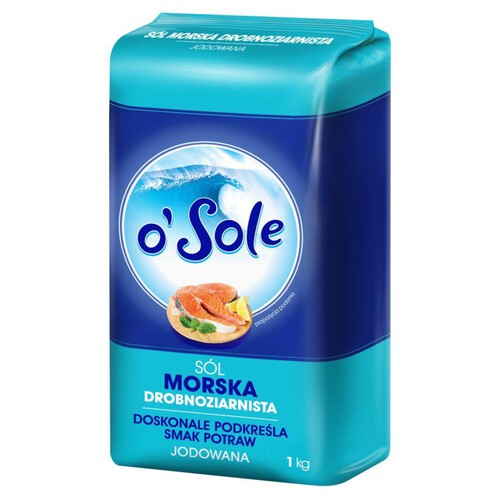 Sól morska, drobnoziarnista, spożywcza, jodowana O Sole 1 kg