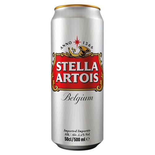 Piwo belgijskie jasne lager Stella Artois alk. 5,2% obj. InBev 500 ml