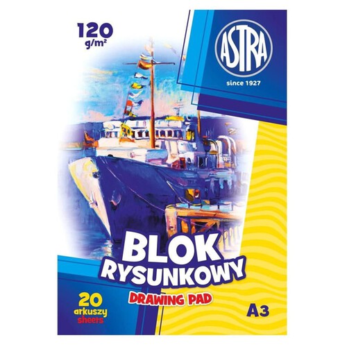 Blok rysunkowy A3 120g biały 10 kartek Astra 1 sztuka