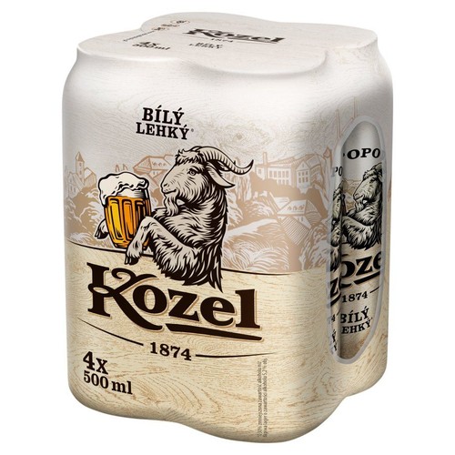Piwo lekkie o obniżonej zawartości alkoholu alk. 3,5% obj. Kozel 4 x 500 ml
