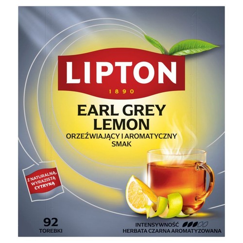Herbata czarna ekspresowa Earl Grey Lemon Lipton 92 torebki