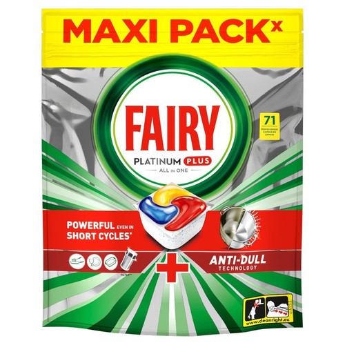 Kapsułki do zmywarki Platinum Plus All in One Anti-dull FAIRY 71 kapsułek