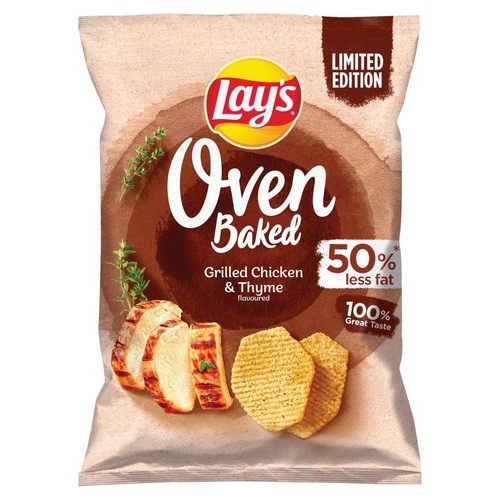 Chipsy Oven Baked o smaku grillowanego kurczaka z tymiankiem Lay's 110 g