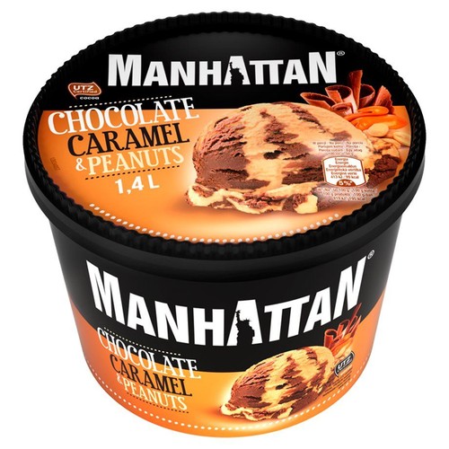 Lody czekoladowo - karmelowe z orzechami ziemnymi Manhattan 1,4 l