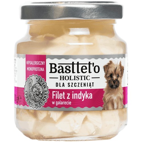 Karma mokra dla szczeniąt filet z indyka w galarecie   Basttet'o Holistic 130 g