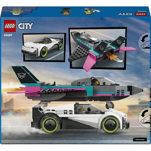 City Odrzutowiec kontra samochód 60489, zestaw z samolotem i samochodem LEGO 1 sztuka