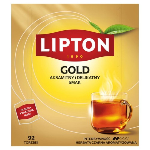 Herbata czarna ekspresowa Gold Tea Lipton 92 torebki
