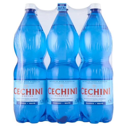 Woda częściowo odgazowana mineralna wysokonasycona Cechini Muszyna 6 x 1,75 l