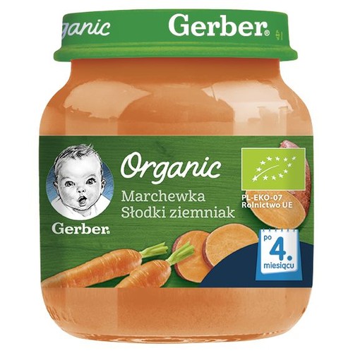 BIO Organic marchewka, słodki ziemniak po 4. miesiącu Gerber Organic 125 g
