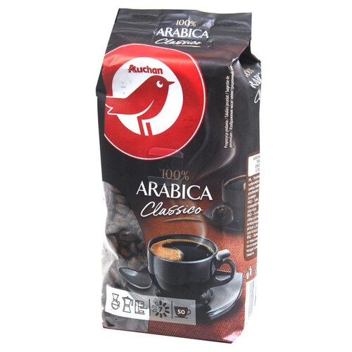 Kawa ziarnista Arabica Classico intensywność 7/10 Auchan 250 g