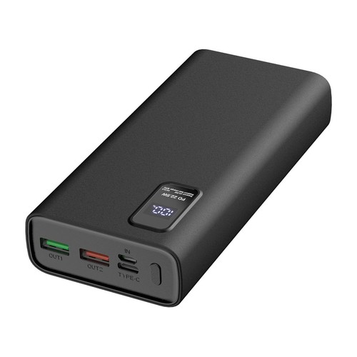 Powerbank 20000 mAh 20W PD QC + kabel USB-C 1m polymer LED wyświetlacz Platinet 1 sztuka