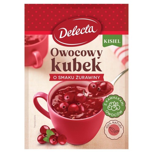 Owocowy kubek kisiel o smaku żurawinowym  Delecta 30 g