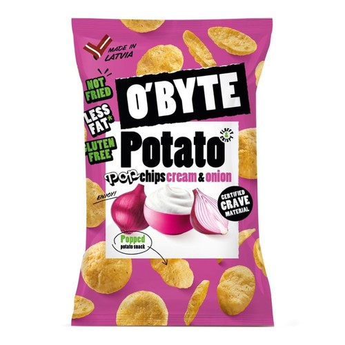 Chipsy ziemniaczane o smaku śmietany i cebuli   O'BYTE 90 g