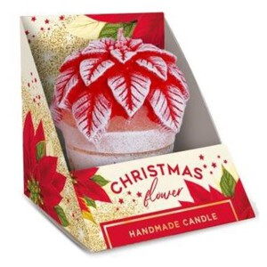 Świeca Christmas Flower czerwona 8cm Bartek Candles 1 sztuka