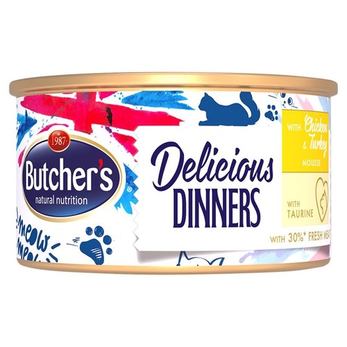 Karma mokra dla kotów z kurczakiem i indykiem Butcher's 85 g