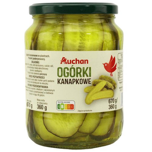 Ogórki kanapkowe Auchan 360 g