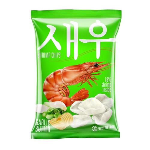 Chipsy krewetkowe o smaku masła czosnkowego bezglutenowe SHRIPS 50 g