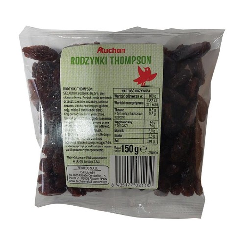 Rodzynki Thompson Auchan 150 g
