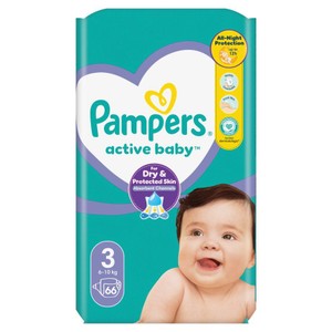 Active Baby 3 Maxi Pack waga 6 - 10 kg Pampers 66 sztuk