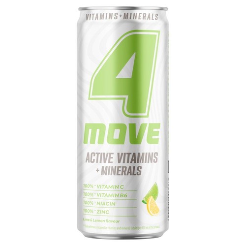Pasteryzowany gazowany napój o smaku limonki i cytryny z dodatkiem witamin  4Move 330 ml