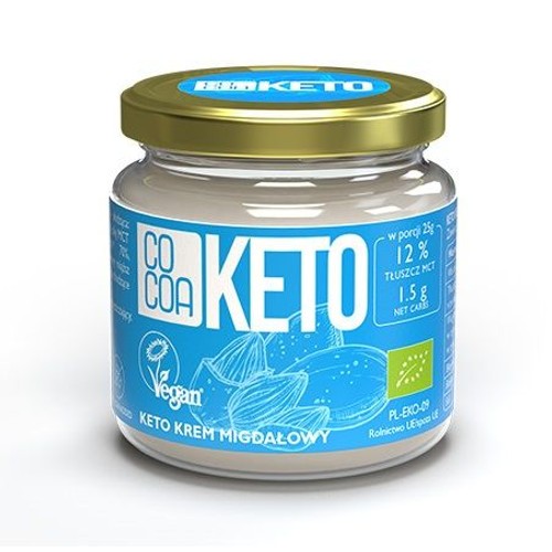 BIO KETO Krem migdałowy z olejem MCT bez dodatku cukru i glutenu Cocoa 200 g