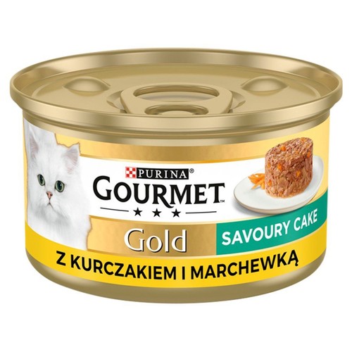 Mokra karma dla dorosłych kotów z kurczakiem i marchewką Gourmet 85 g