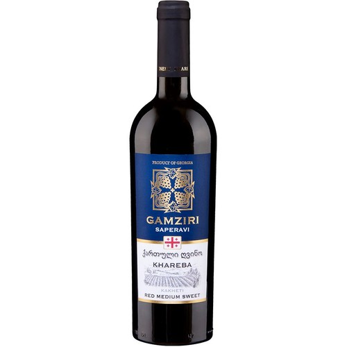 Wino gruzińskie czerwone półsłodkie Saperavi alk. 12,5% obj. Gamziri 750 ml