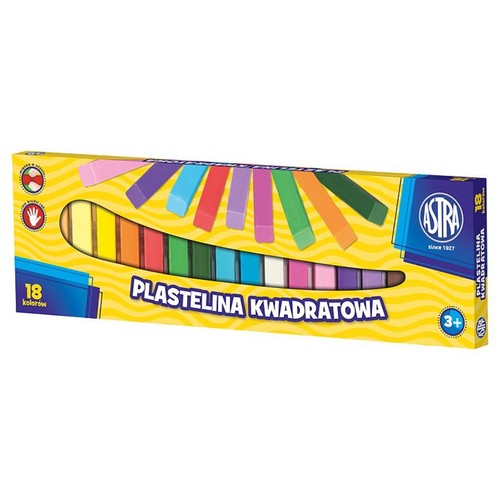 Plastelina kwadratowa 18 kolorów ASTRA 18 sztuk