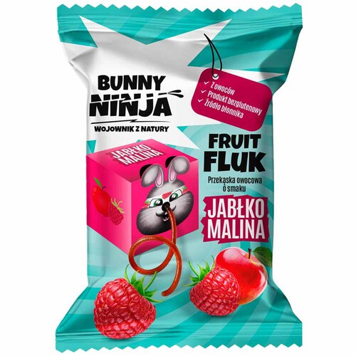 Przekąska owocowa jabłko-malina Bunny Ninja 15 g