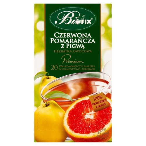 Herbatka owocowa czerwona pomarańcza z pigwą BiFix 20 torebek