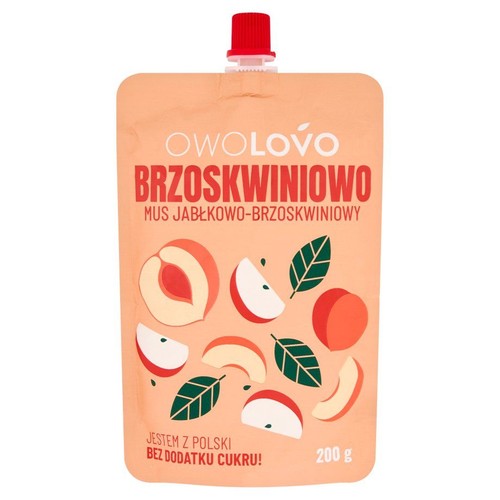 Mus jabłko-brzoskwinia bez dodatku cukru OWOLOVO 200 g