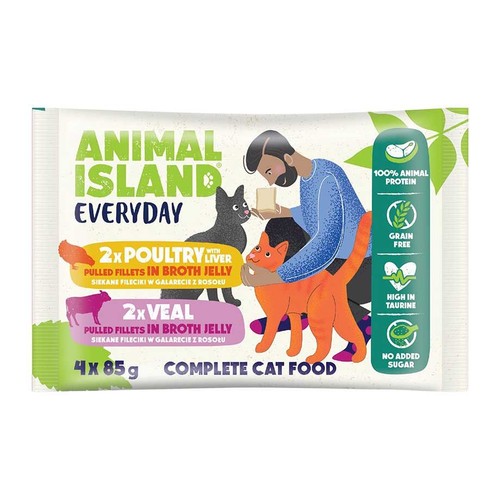 Karma mokra dla kotów mix smaków Animal Island 4 x 85 g