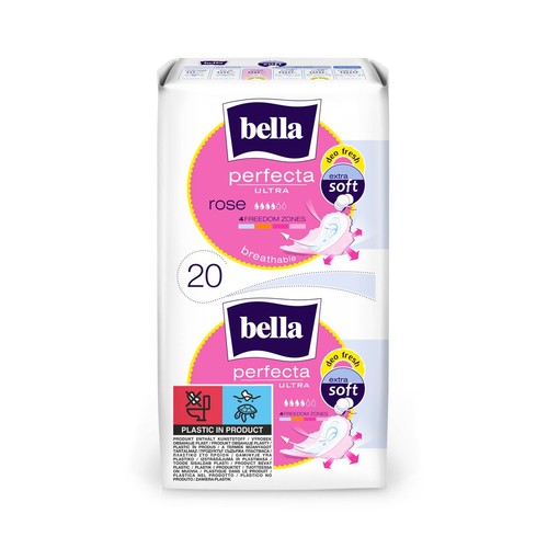 Podpaski Perfecta Ultra Rose Extra Soft  Bella 20 sztuk