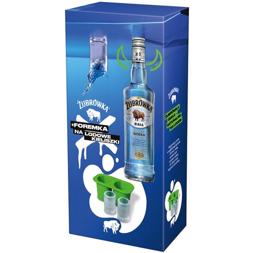 Wódka czysta Biała alk. 40,0% obj. + foremka do lodu Żubrówka 500 ml